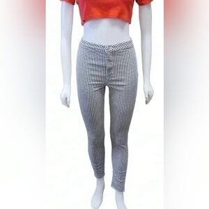 Divided H&M Jeans High Rise Black & White Checkered Pants Size 6
